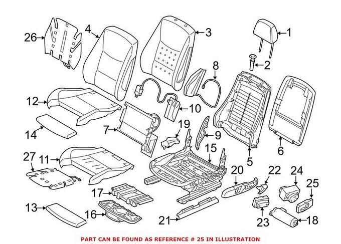 BMW Power Seat Switch = Front Passenger Side 61319382440